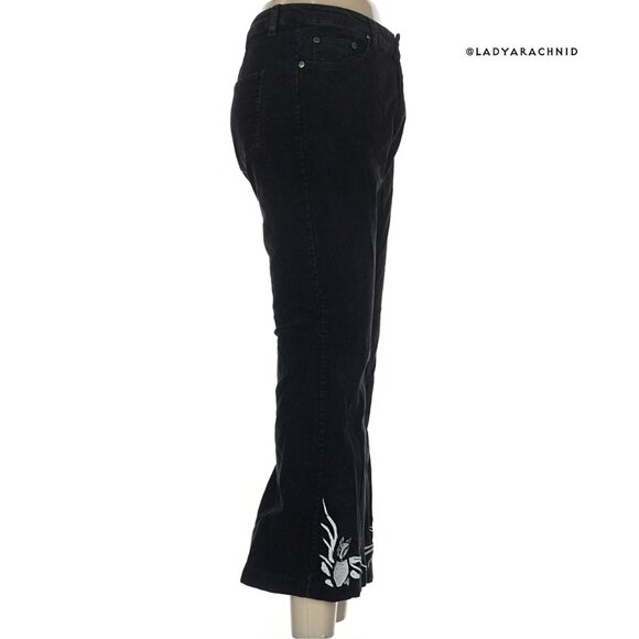 DISTURBIA Pipistrelle gothic flared bat corduroy pants US6 - Picture 6 of 10